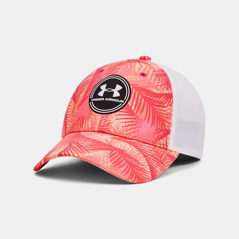 Men's  Under Armour  Iso-Chill Driver Mesh Adjustable Cap Playful Peach / White OSFM